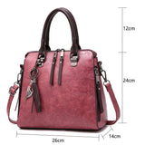 Vintage PU Leather Tassel Crossbody Shoulder Bag Women Handbags