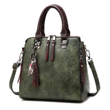 Vintage PU Leather Tassel Crossbody Shoulder Bag Women Handbags