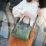 Vintage PU Leather Tassel Crossbody Shoulder Bag Women Handbags