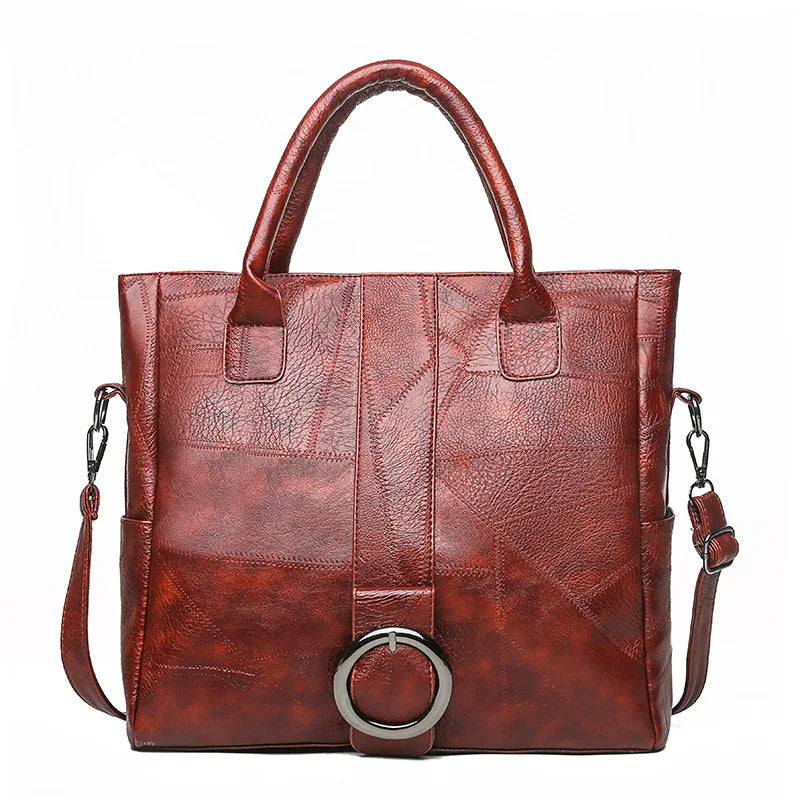 Women's Soft Leather High-Capacity Handbag