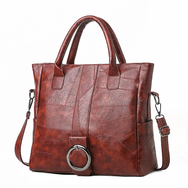 Women's Soft Leather High-Capacity Handbag