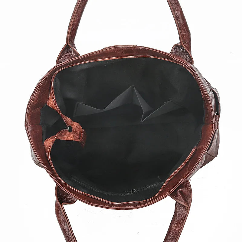 Women's Soft Leather High-Capacity Handbag