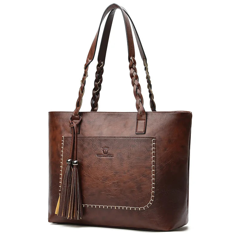 Women's Tassel Bag Large Capacity Shoulder Bag Retro Style