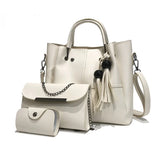 Fringe Shoulder Bag Set PU Leather Mother Bag