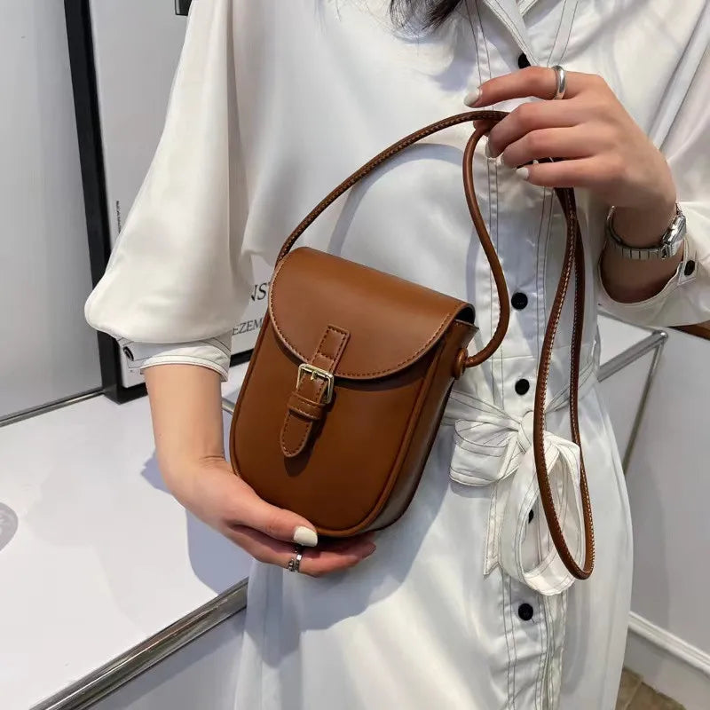 British Style Cowhide Women's Camera Bag