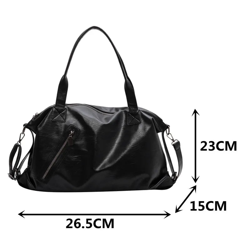Casual Soft Leather Tote Bag for Women Large Capacity Handbag