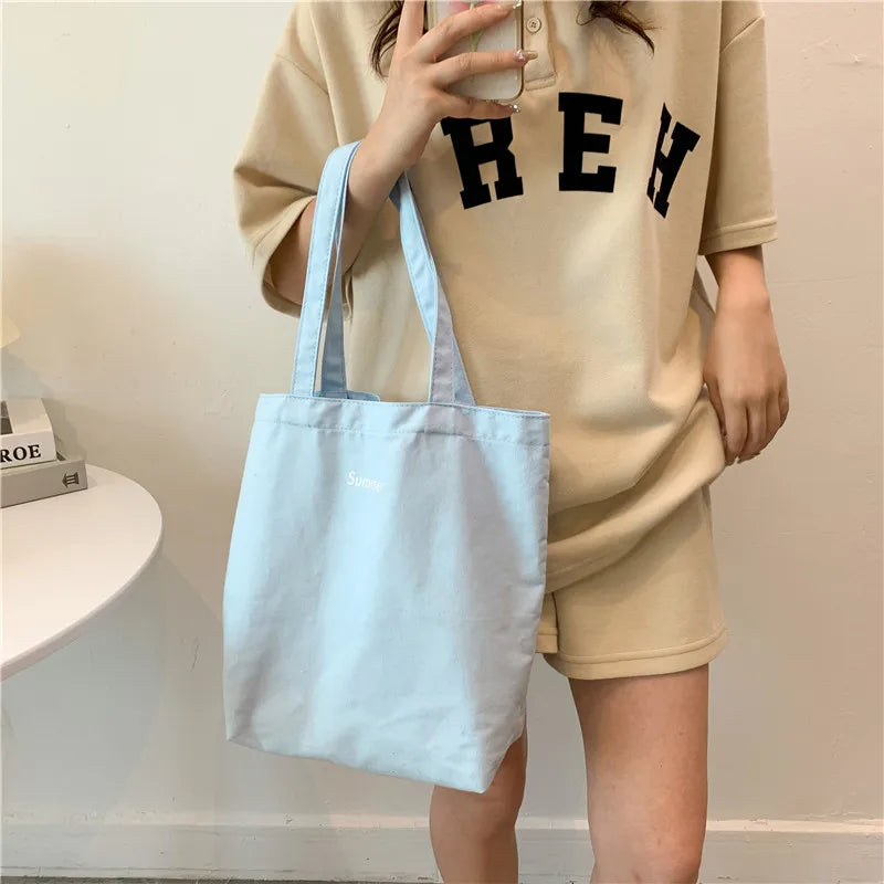 Casual Daily Books Women Students Handbags Large Capacity Canvas Top Handle