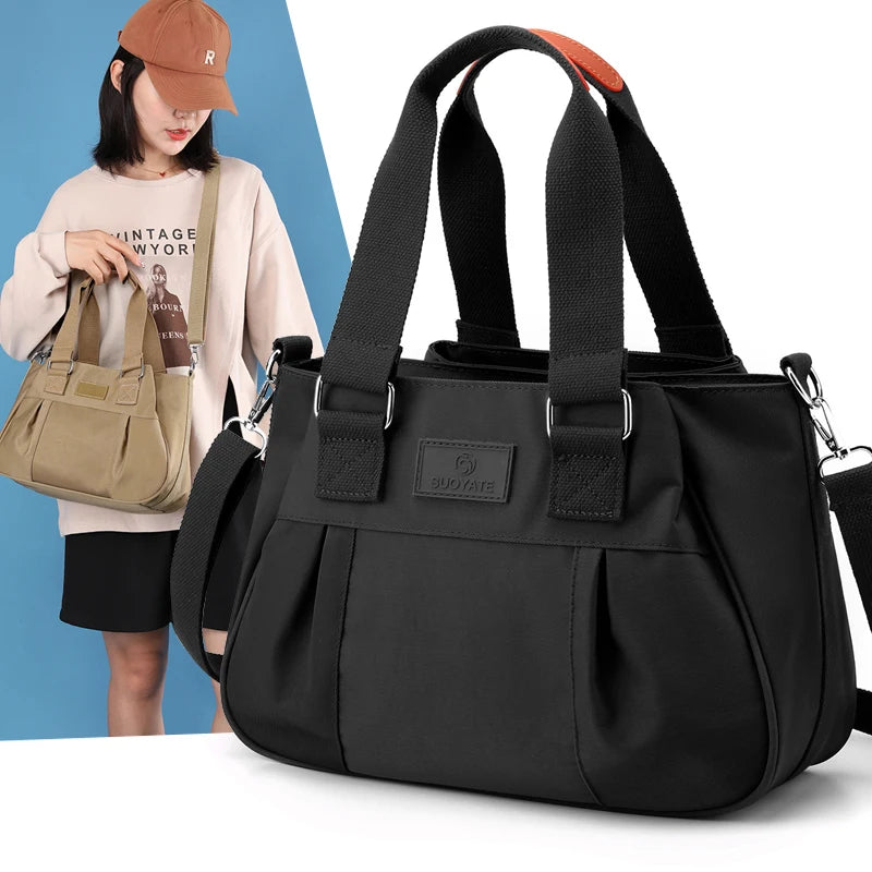 Large Capacity Nylon Handbag Waterproof Casual Handle Women's Travel Handbag