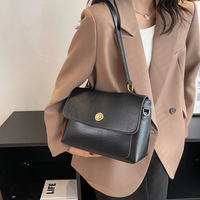 Large PU Leather Crossbody Bags for Women Shoulder Bag