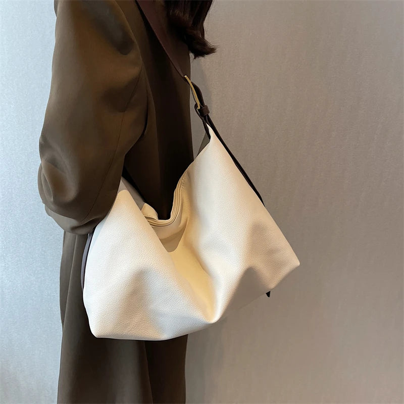 Casual Tote Women Leather Shoulder Bag with Large Pockets