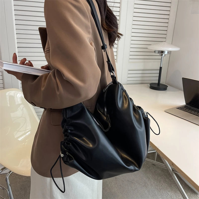 Casual Women Pu Leather Shoulder Bag Large Capacity Crossbody Soft Handbag