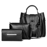 Retro Three-piece Pu Handbags Shoulder Bag Large Capacity Composite Bag