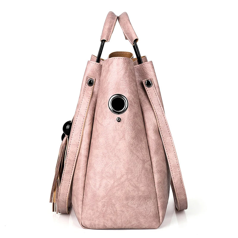 Retro Three-piece Pu Handbags Shoulder Bag Large Capacity Composite Bag