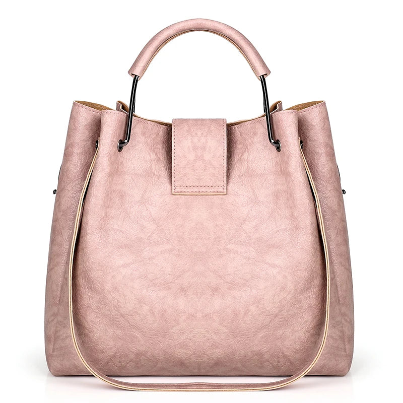 Retro Three-piece Pu Handbags Shoulder Bag Large Capacity Composite Bag