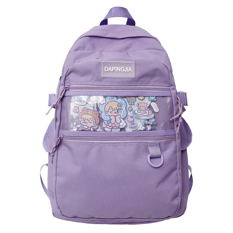 Lady Book Bag Teen Laptop Female College Backpack Women Transparent