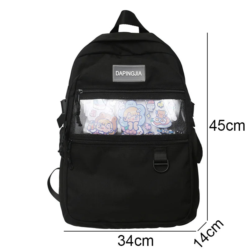 Lady Book Bag Teen Laptop Female College Backpack Women Transparent