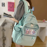 Lady Book Bag Teen Laptop Female College Backpack Women Transparent