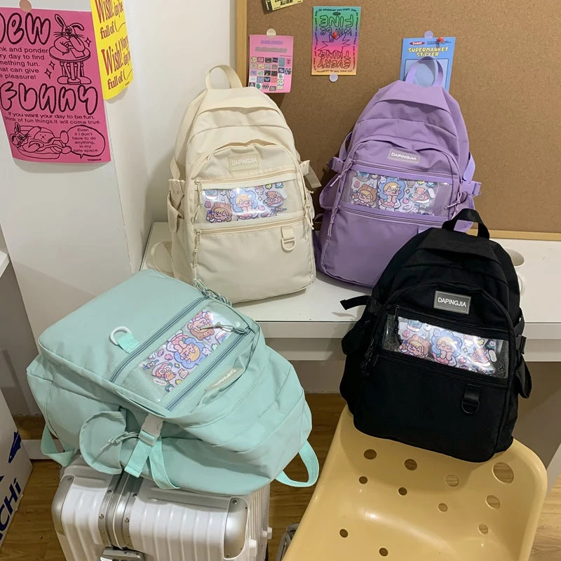 Lady Book Bag Teen Laptop Female College Backpack Women Transparent