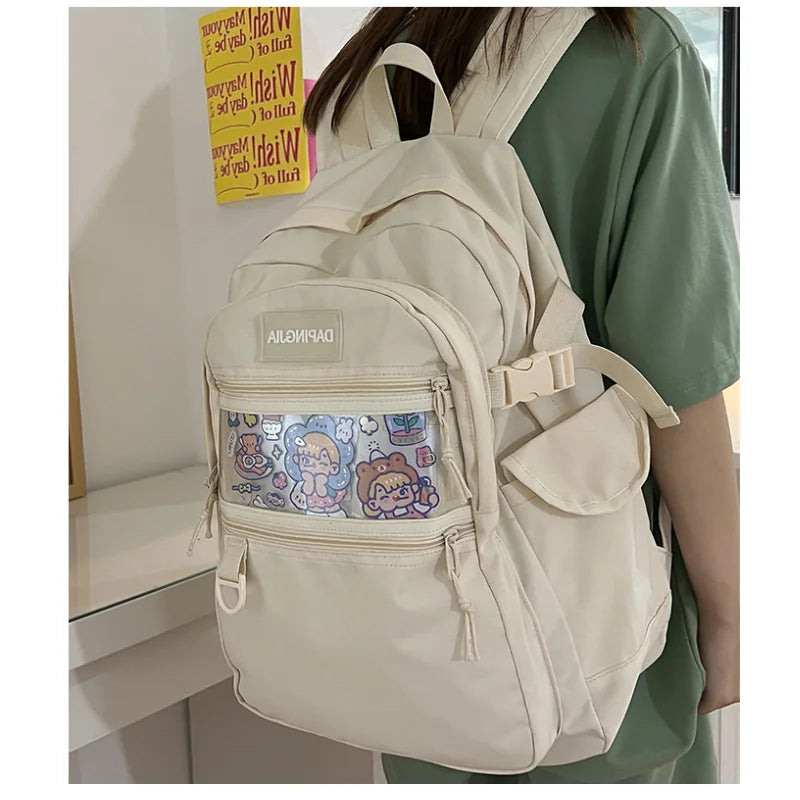 Lady Book Bag Teen Laptop Female College Backpack Women Transparent