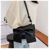 Textured Shoulder Underarm Bag Messenger Bag Ladies Niche Bow Hand Carry Small B