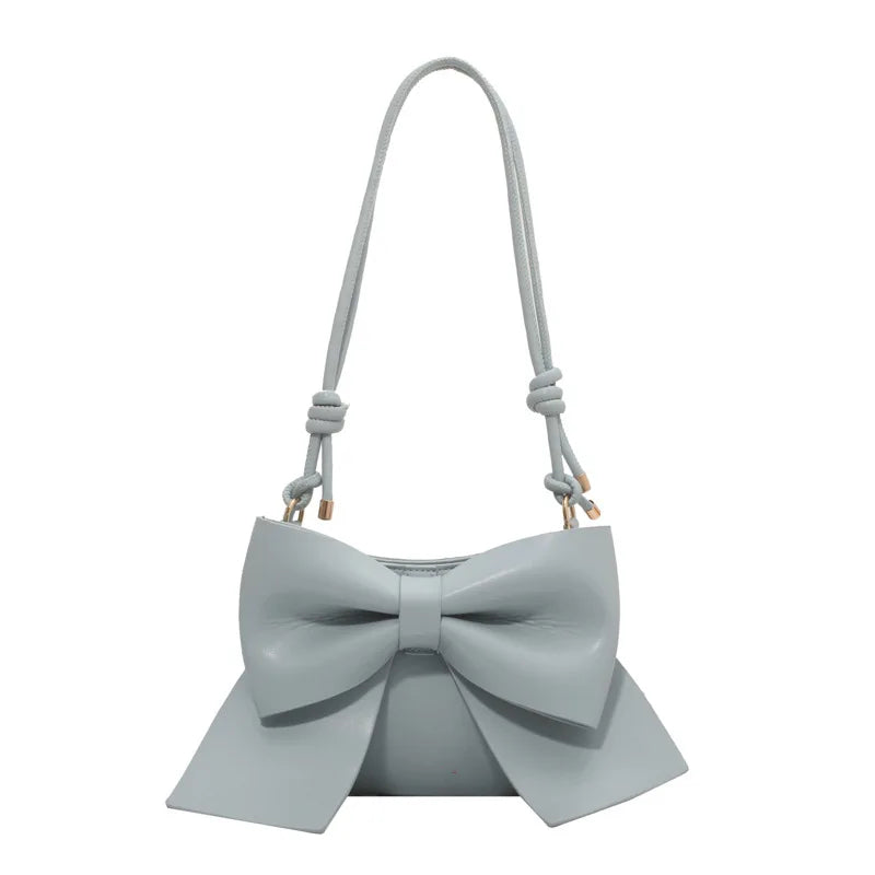 Textured Shoulder Underarm Bag Messenger Bag Ladies Niche Bow Hand Carry Small B