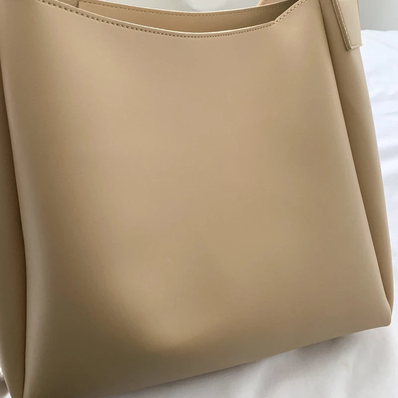 Soft Leather Casual Tote Shopper Shoulder Bag