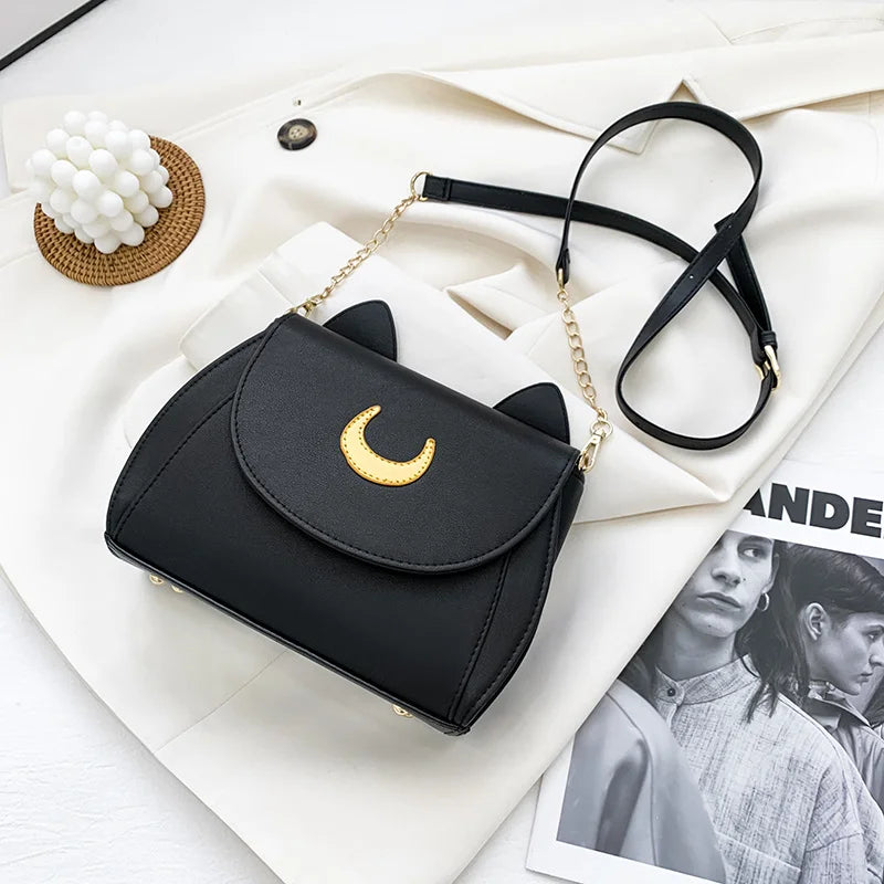 Cat Shape Chain Women Shoulder Bag PU Leather Tote Bag