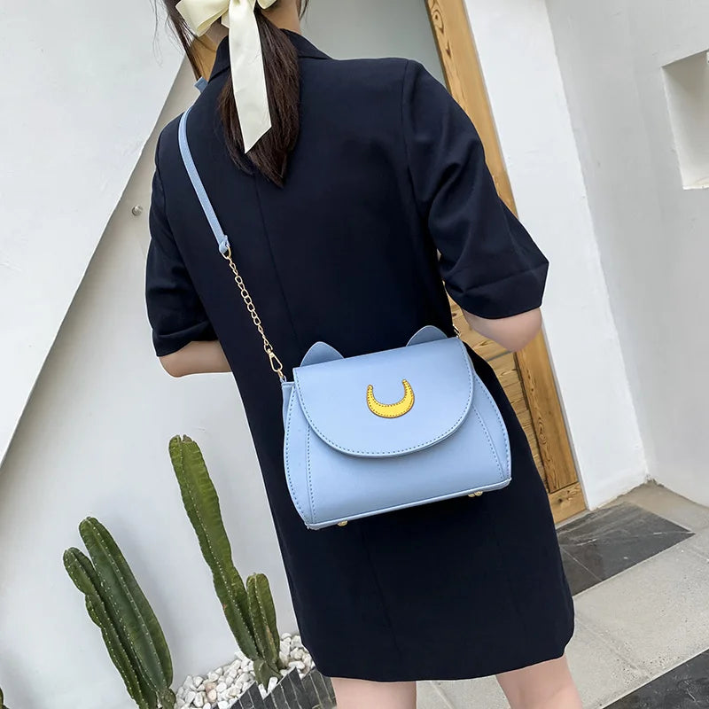 Cat Shape Chain Women Shoulder Bag PU Leather Tote Bag