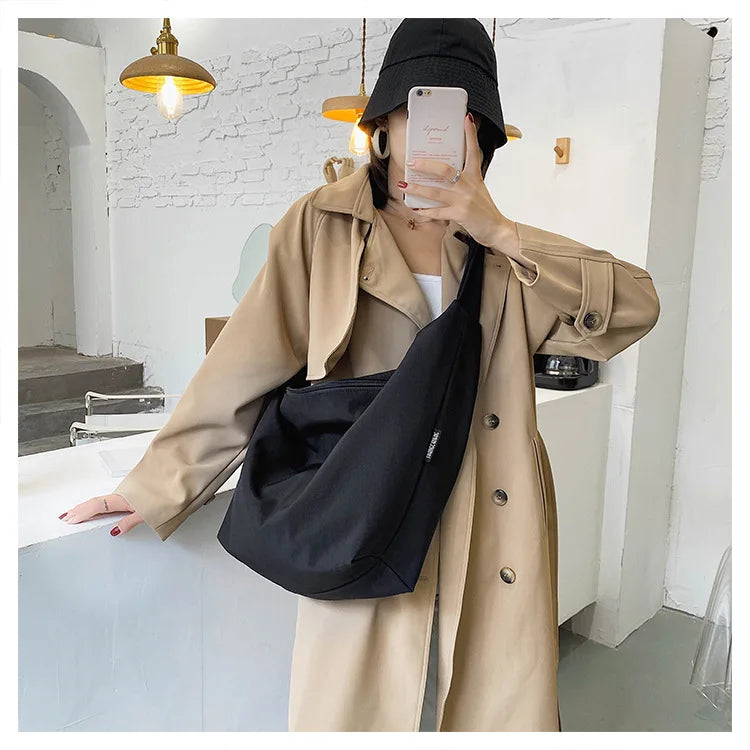 Canvas Tote Bags Women Casual Wild Ladies Handbags Solid Shoulder Women Bag