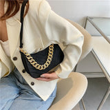 Casual Texture Retro Chain One Shoulder Underarm Bag Handbag for Women