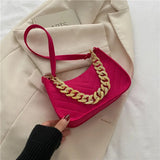 Casual Texture Retro Chain One Shoulder Underarm Bag Handbag for Women