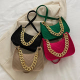 Casual Texture Retro Chain One Shoulder Underarm Bag Handbag for Women
