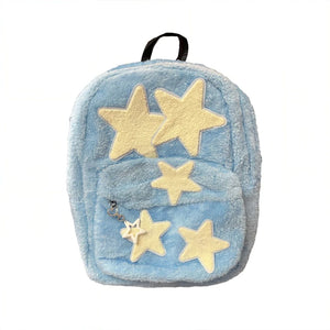 Star Unisex Plush Schoolbag High-Capacity Preppy Style Girls Backpack