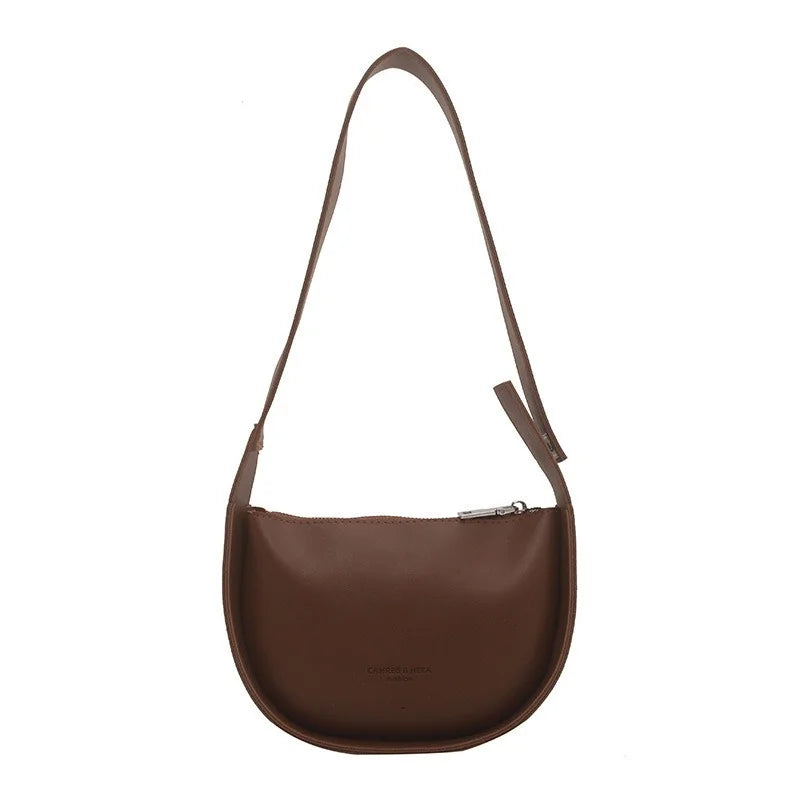 Semicircle Ladies Bag Retro Wide Strap Single Shoulder Messenger Bag