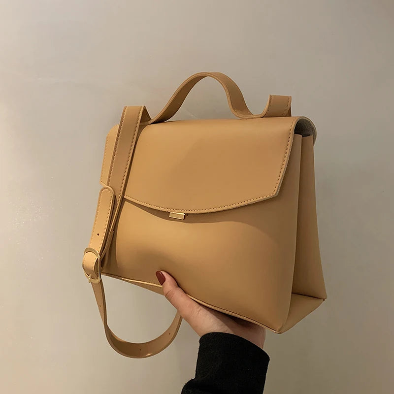 Spring Vintage Large Tote Bag PU Leather Handbag Classic Shoulder Messenger