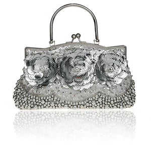 Vintage Beaded Evening Bag Embroidered Clutch Hand Bag WY65