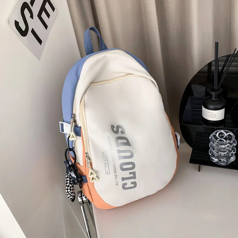 Waterproof Nylon Women Backpack Female Students Schoolbag