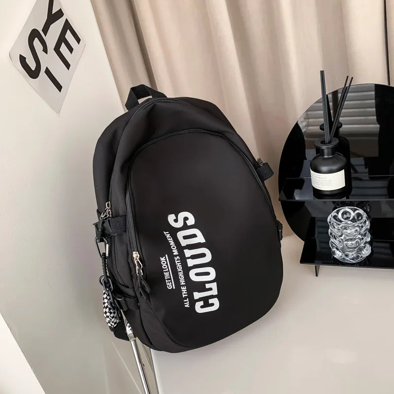 Waterproof Nylon Women Backpack Female Students Schoolbag