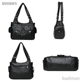 Soft Large Capacity Leather Tote Bags High Female Shoulder Bags