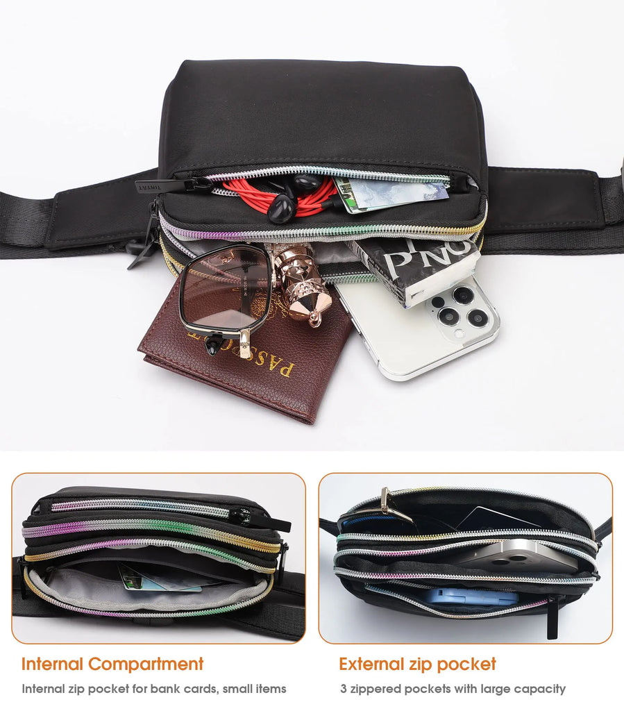 Women Waist Bag Chest Bag Zipper Fanny Pack