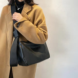 Retro PU Leather Shoulder Bag Large Capacity Casual Women Handbag