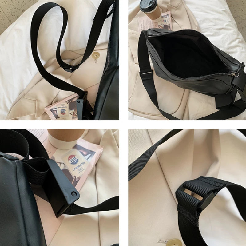 Retro PU Leather Shoulder Bag Large Capacity Casual Women Handbag