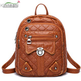 Women's Small Shoulder Bags Soft Leather Ladies Backpack Multifunctional