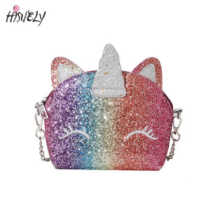 Cat Laser Sequin Crossbody Bag Chain Shoulder Bag