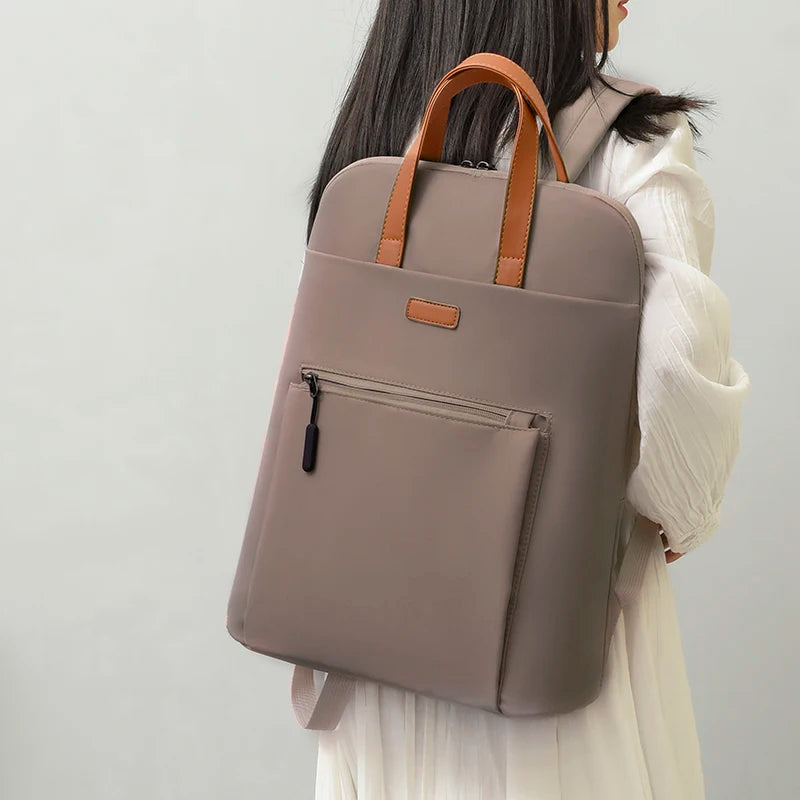 Casual Double Zipper Women Backpack Large Pockets Waterproof