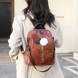 Casual Women PU Backpack Large Pockets High Capacity Students Girl Shoulder Bags