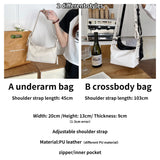 Soft PU Leather Women's Underarm Bag Retro Motorcyclist Female Purse