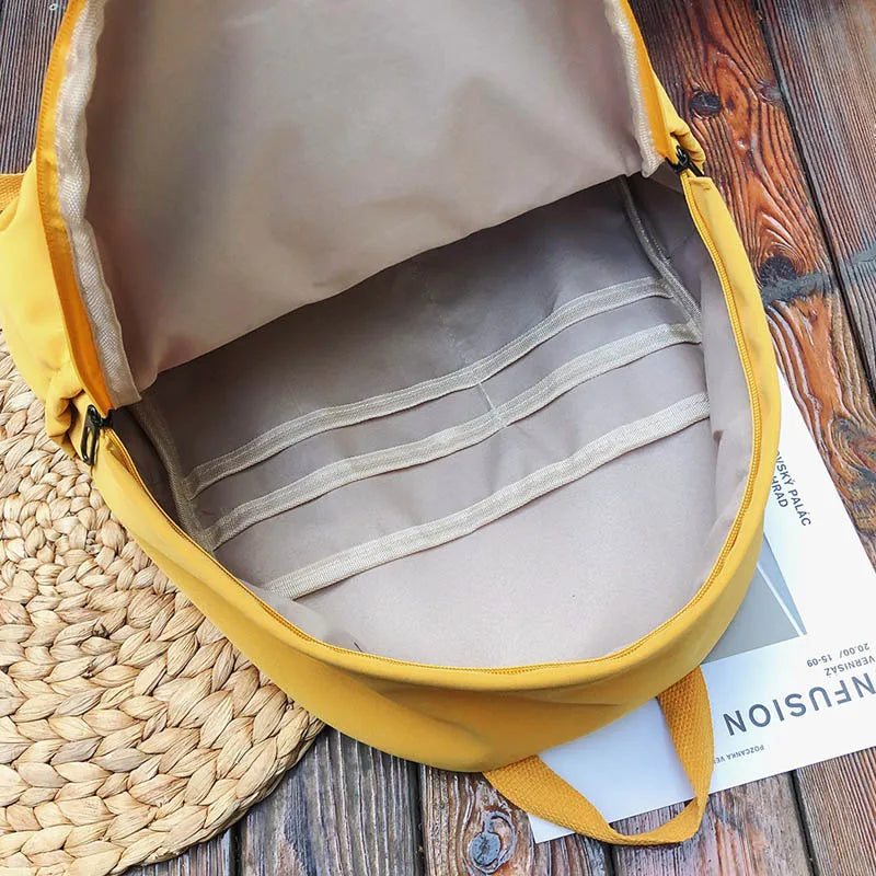 Solid Waterproof Nylon Women Backpack Casual Backpack For Teenagers