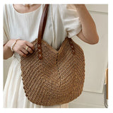 Summer Woven Bag Female Straw Shoulder Bag Straw Handbag Beach Bag Women