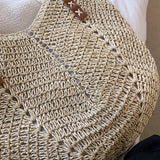Summer Woven Bag Female Straw Shoulder Bag Straw Handbag Beach Bag Women